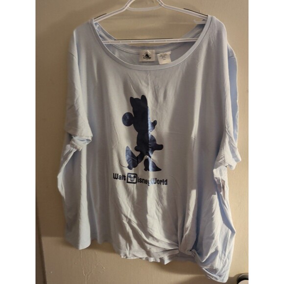 Disney Tops - Disney Women's Minnie Mouse T-Shirt NEW SIZE 3XL BLUE Tie Up Walt Disney World